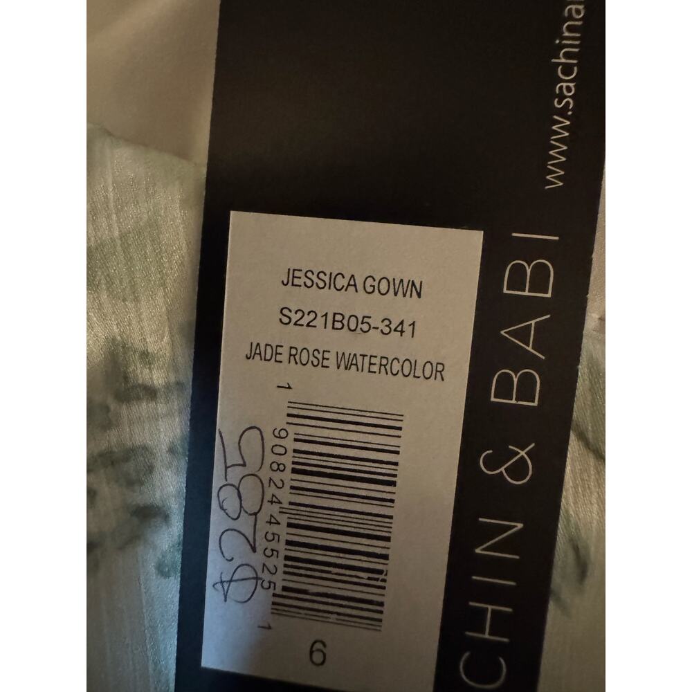 Sachin & Babi Jessica Jade Rose Watercolor Floral Gown size 6 (NEW) - Picture 4 of 7